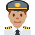 👨🏽‍✈️ man pilot: medium skin tone display on Twitter